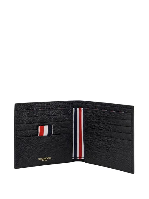 Black leather grained wallet THOM BROWNE | MAW023A00198001